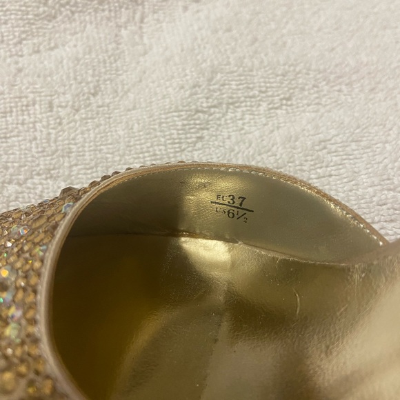 Dazzling Gold Rhinestone Women's Heels - Picture 6 of 8